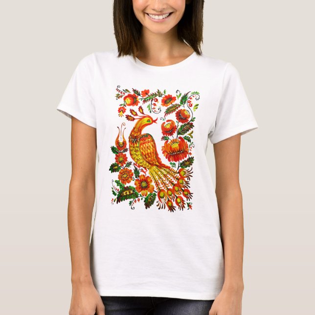 T-shirt Firebird d'Ukrainien de Petrykivka (Devant)