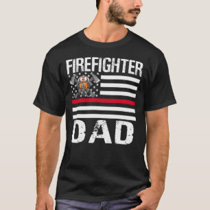 T-shirt Firefighter DAD Support Le Mince Red Line US Drape