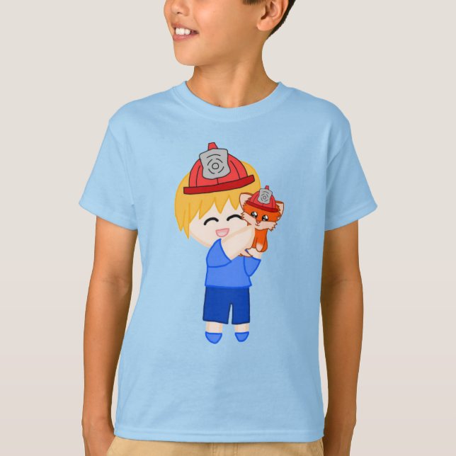 T-Shirt Firefighter Fox Art du livre (Devant)