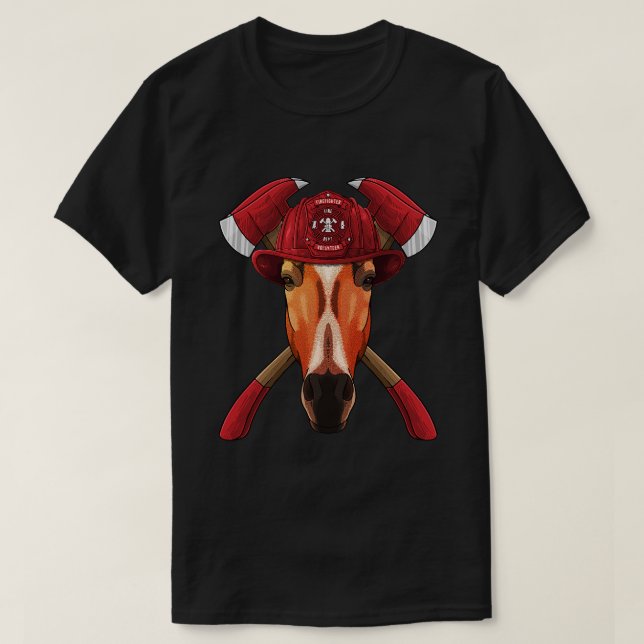 T-shirt Firefighter Horse Fireman Boys (Design devant)