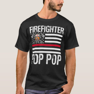 T-shirt Firefighter POP POP support The Mince Red Line US 