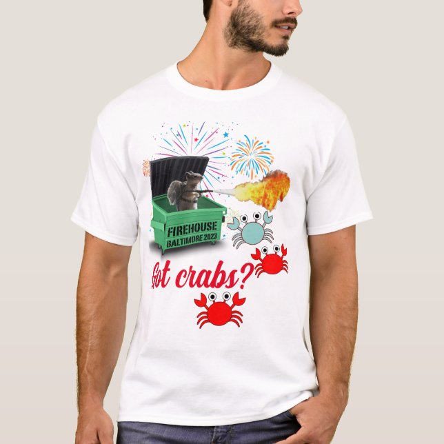 T-shirt Firehouse à Baltimore Obtenir Crabs Tee (Devant)