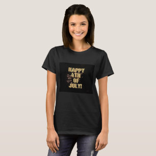 T-shirt Fireworks 5 4 juillet femme chemise noire