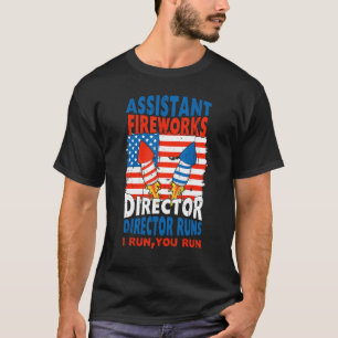 T-shirt Fireworks Director America American Usa Drapeau 4e