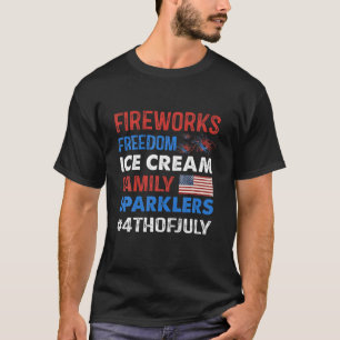 T-shirt Fireworks Freedom Glace Family Sparklers 4Th O