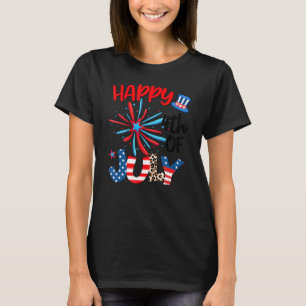 T-shirt Fireworks Star Leopard Firework American Happy 4e