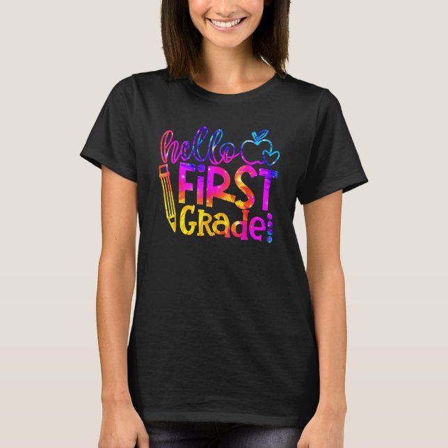 T-shirt First 1st Grade Teacher Kid First Day Back To Scho (Devant)