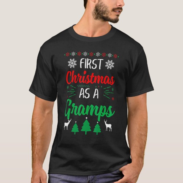 T-shirt First Christmas As A Gramps   Xmas First Time Gran (Devant)
