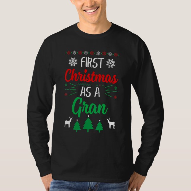 T-shirt First Christmas As A Gran   Xmas First Time Grandm (Devant)
