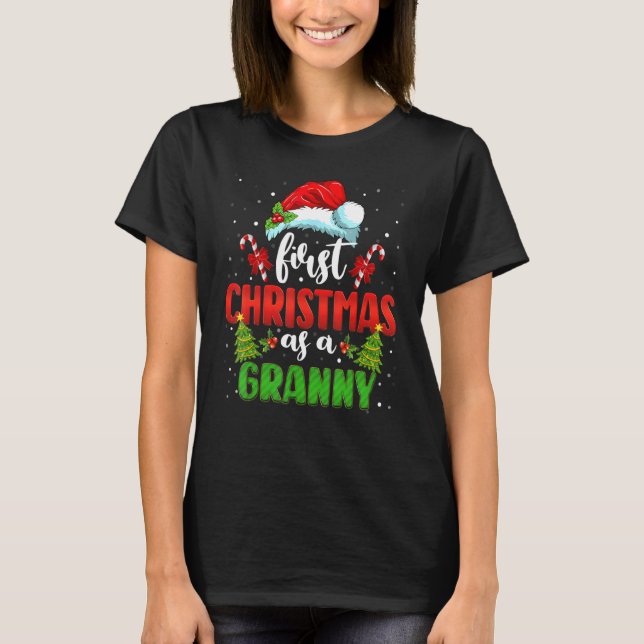 T-shirt First Christmas As A Granny Santa Gender Reveal Ch (Devant)