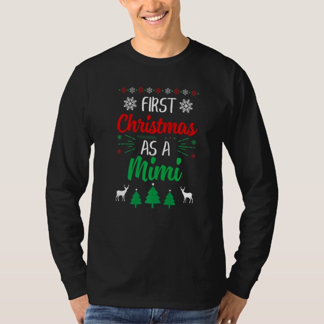 T-shirt First Christmas As A Mimi  Xmas First Time Grandma (Devant)