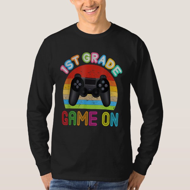 T-shirt First Grade Back To School Video Gamer Game On 1st (Devant)