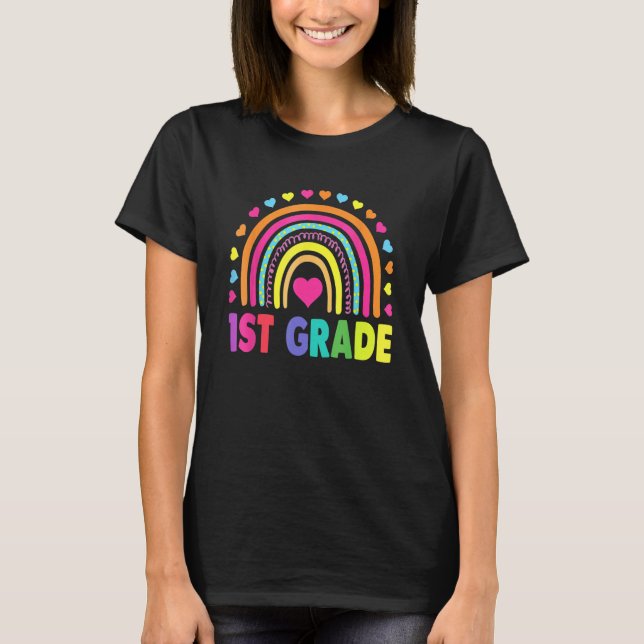 T-shirt First Grade Rainbow Girls Boys Teacher Team 1st Gr (Devant)