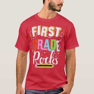 T-shirt First grade rocks 1st back to school teacher stude