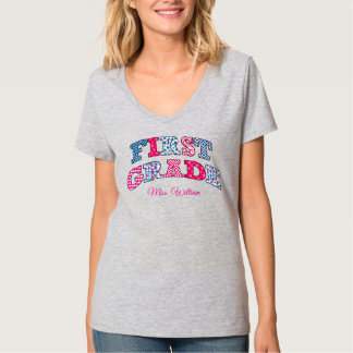 T-shirt First Grade Teacher Custom School Class