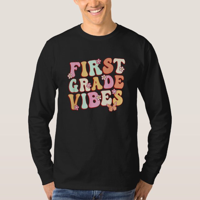 T-shirt First Grade Vibes Hello Team 1st Grade Teacher Kid (Devant)