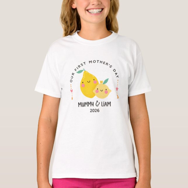 T-shirt First Mother’s Day 2026 Cute Lemon Mom & Baby  (Devant)