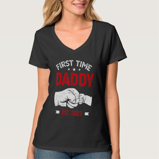T-shirt First Time Dad 2023 Father s Day Promoted Daddy Me (Devant)