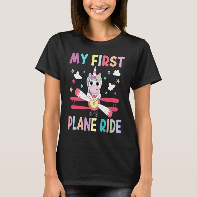 T-shirt First Time Flying My First Airplane Ride Boys Girl (Devant)