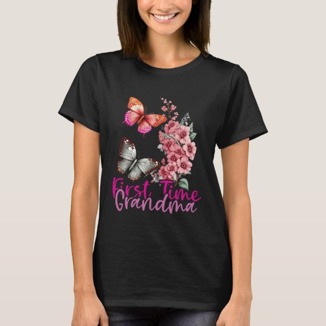 T-shirt First Time Grandma 2023 Mother s Day 2023 Butterfl (Devant)