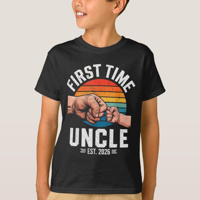T-shirt First Time Uncle Est 2026 Baby Announcement Great  (Devant)