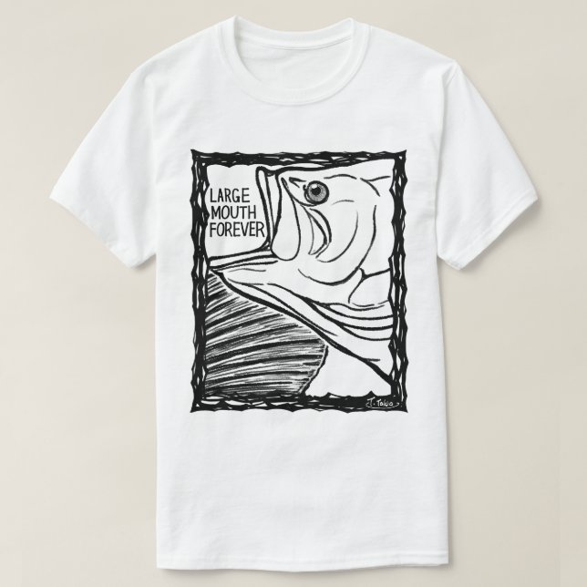 T-shirt Fish Forever EYES : LARGEMOUTH BASS (Design devant)