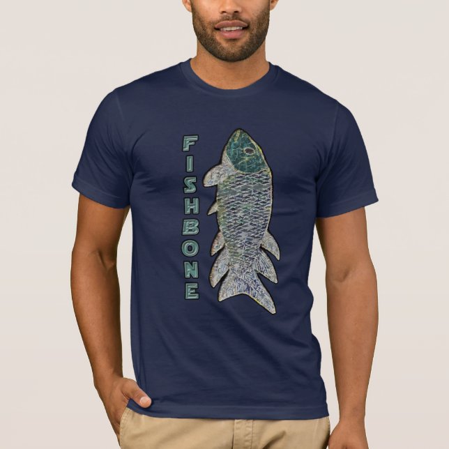 T-shirt FishBone avec texte vertical (Devant)