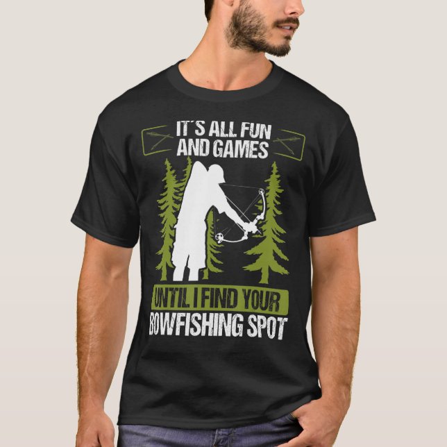 T-shirt Fisherman Airboat Bowfishing Spots Funny Bowfisher (Devant)
