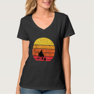 T-shirt Fisherman Retro Vintage Sunset Poisson Fis d'eau d