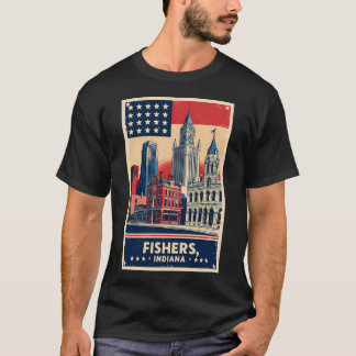 T-shirt Fishers Indiana années 1950 USA Tourisme Voyage Vi