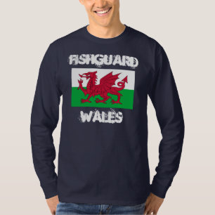 T-shirt Fishguard, Pays de Galles avec drapeau gallois