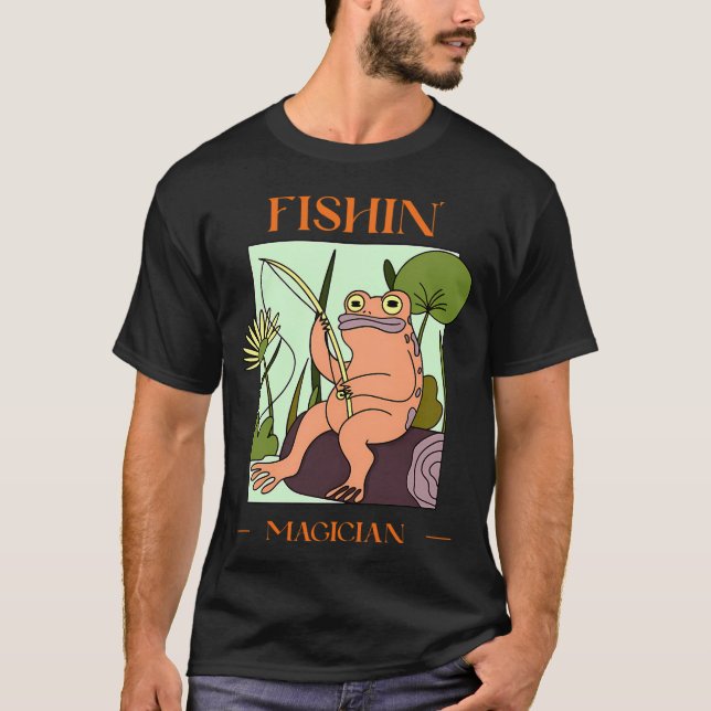 T-shirt FISHIN' MAGICIEN dessin de grenouille (Devant)