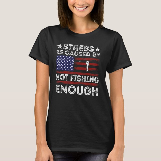 T-shirt Fishing 4th Of July Usa Flag Bass Fly Fishing (Devant)