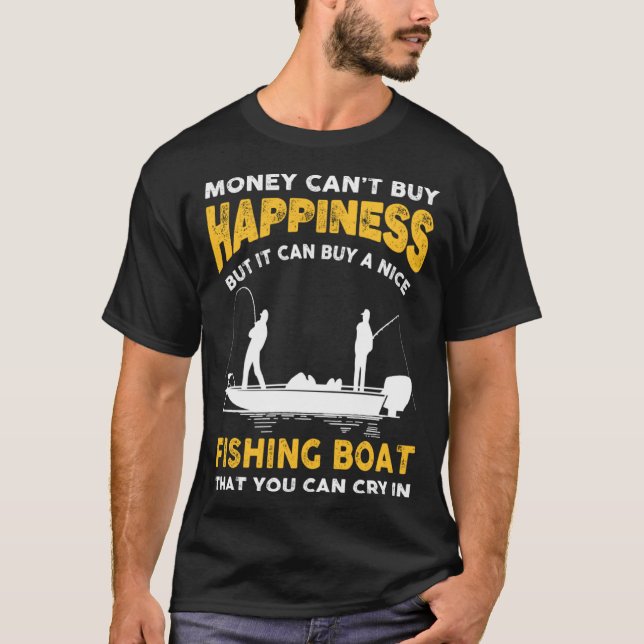 T-shirt Fishing Boat Joke Saying For Bass Fisherman Dad (Devant)