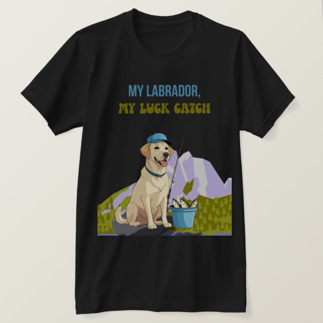 T-shirt Fishing Buddy – Édition Labrador Retriever (Design devant)