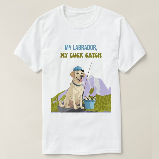 T-shirt Fishing Buddy – Édition Labrador Retriever (Design devant)