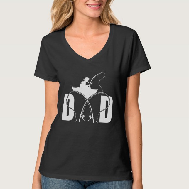 T-shirt Fishing Dad Fisherman Fisher Fish Catcher Fathers  (Devant)