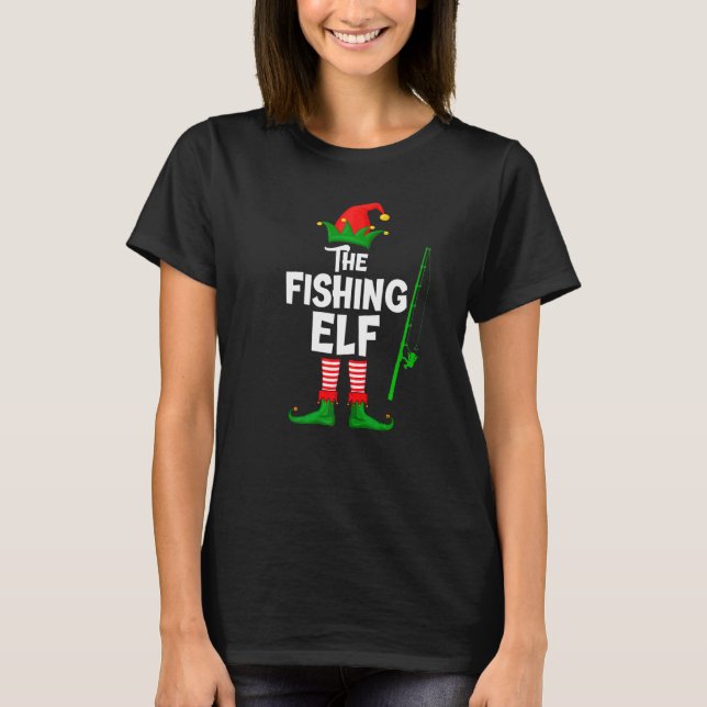 T-shirt Fishing Elf Squad Matching Family Christmas Fisher (Devant)