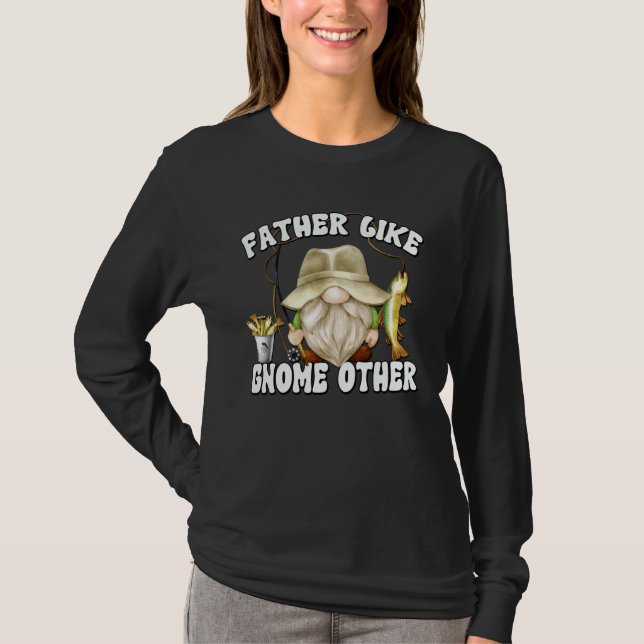 T-shirt Fishing  Grandpa Gnome Graphic For Fishing Dad (Devant)