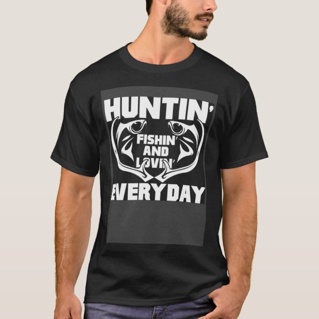 T-shirt Fishing Hunting  Fishing  for dad papa (Devant)