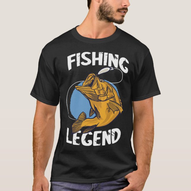 T-shirt Fishing Legend Angel Legend Fishing Perch Fishing  (Devant)