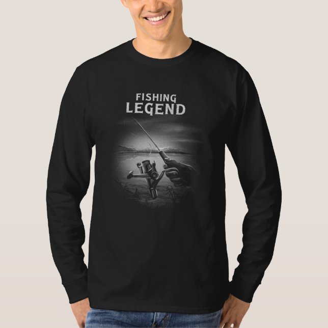 T-shirt Fishing Legend Fishing Monochrome Reel Fishermen (Devant)