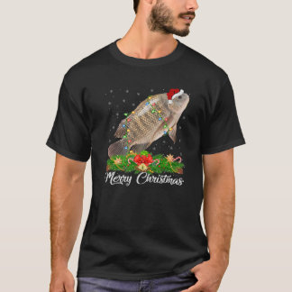 T-shirt Fishing Lover Matching Santa Hat Tilapia Fish Chri