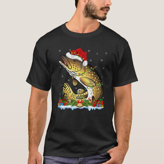 T-shirt Fishing Lover Matching Santa Northern Pike Fish Ch (Devant)