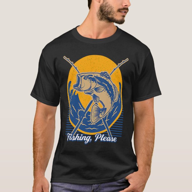 T-shirt Fishing Please Lakes Boating Lagoon Boat Hunting F (Devant)