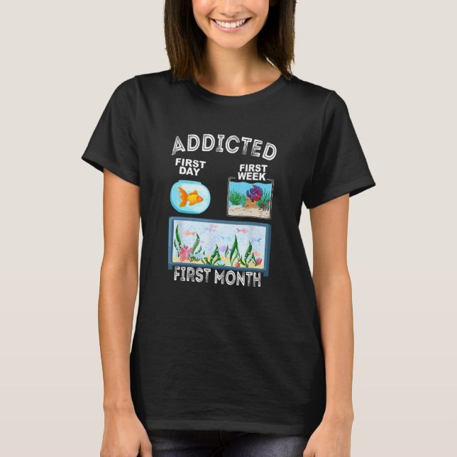 T-shirt Fishkeeper Fish Addicted Aquarist  Aquarium Hobbyi (Devant)