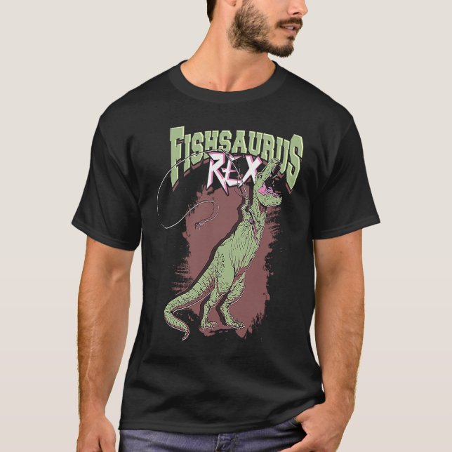T-shirt Fishsaurus rex u2013 Pêche à la truite Rex (Devant)