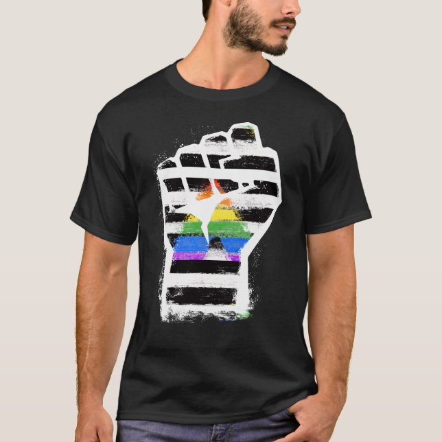 T-Shirt Fist de Fierté Allié (Devant)