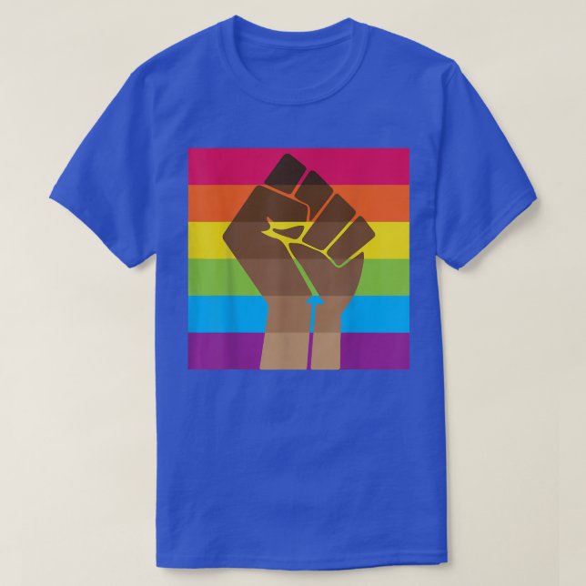 T-shirt Fist Hand Rainbow Gay Pride BLM LGBT Awareness Mon (Design devant)