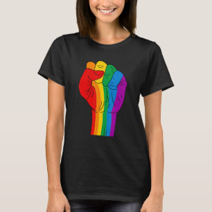 T-shirt Fist Lgbtq Gay Rights Fière Fierté Arc-en-ciel